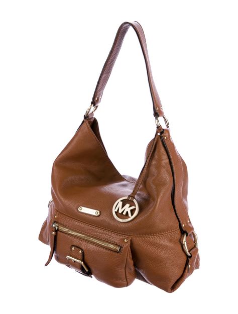 michael kors leather hobo purse bone leather|Michael Kors hobo bag.